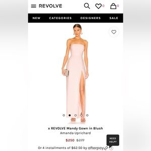 Amanda Uprichard Mandy Gown in Blush